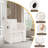 Barrel Accent Chair With Storage Ottoman-2078373449