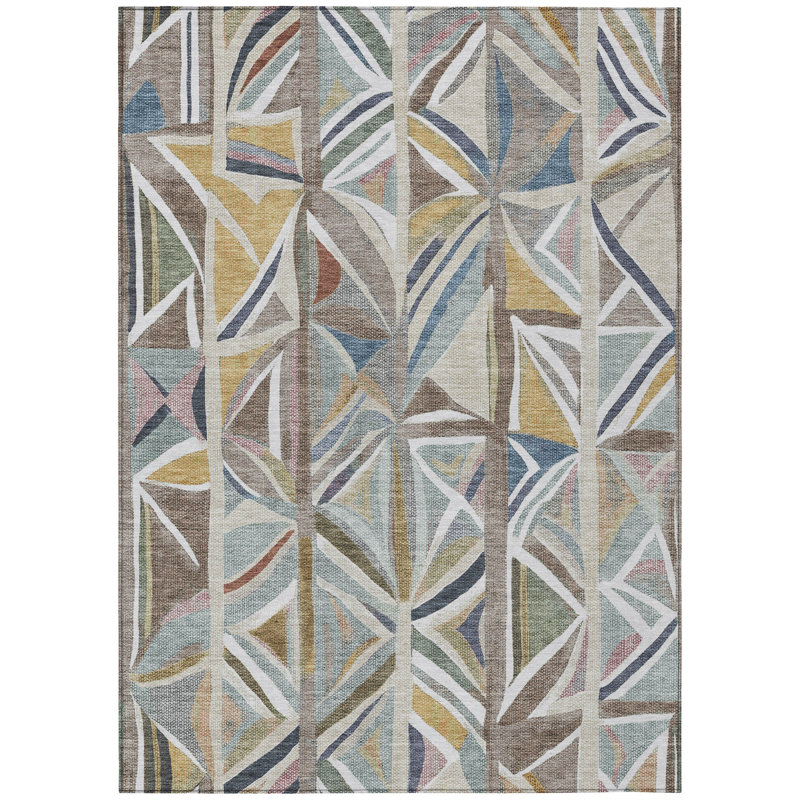 Machine Washable Indoor/Outdoor Layton ACN2253 Geometric Rug, Rectangle 9' x 12'
