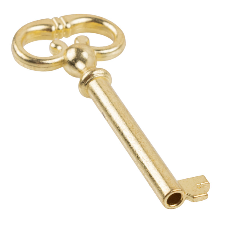 Brass Classic Hollow Barrel Skeleton Key for Antique Furniture