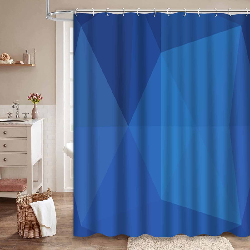 Rideau de douche bleu clair avec 12 crochets, L 72 po x l 72 po