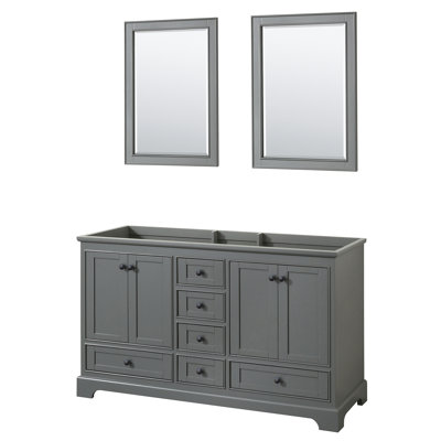 Base de salle de bain double 60 po uniquement meuble-lavabo Deborah
