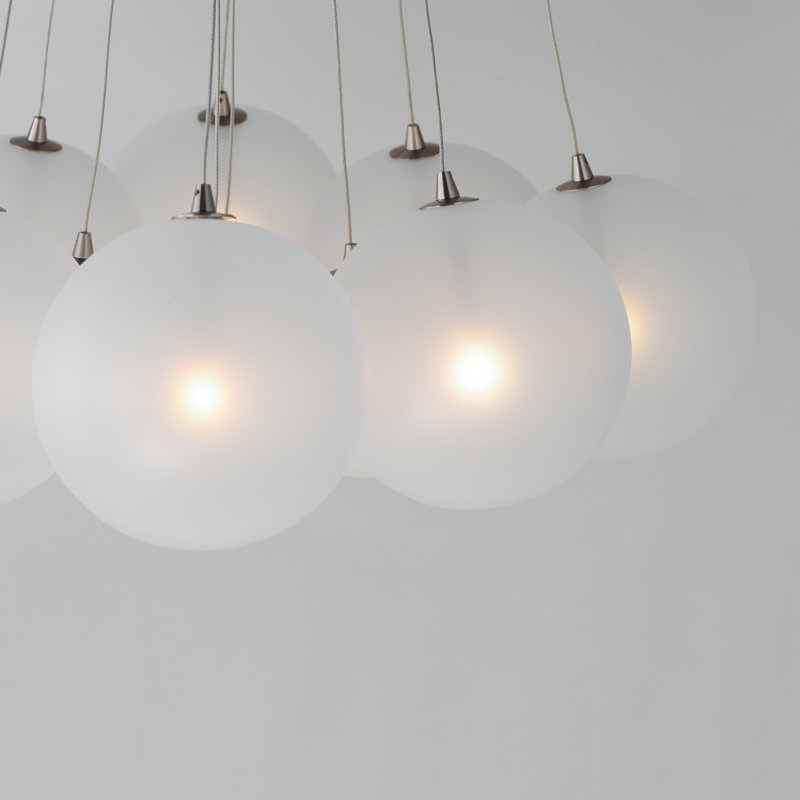 Celica 12 - Light Sphere Pendant, Satin Nickel