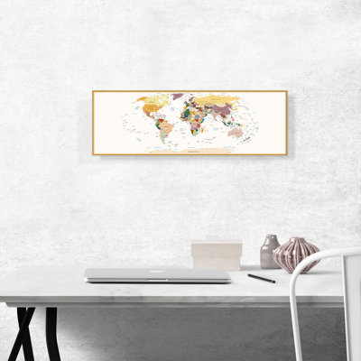" World Map Earth Tone "