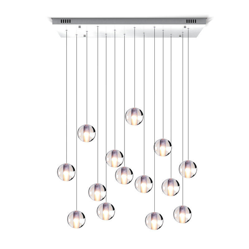 Baymore 14 - Modern Dining Room Chandelier, Nickel