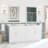 Athea 72 in. Double Sink Freestanding White Bathroom Vanity with White Engineered Marble Top, Brushed Nickel Hardware-1242006376
