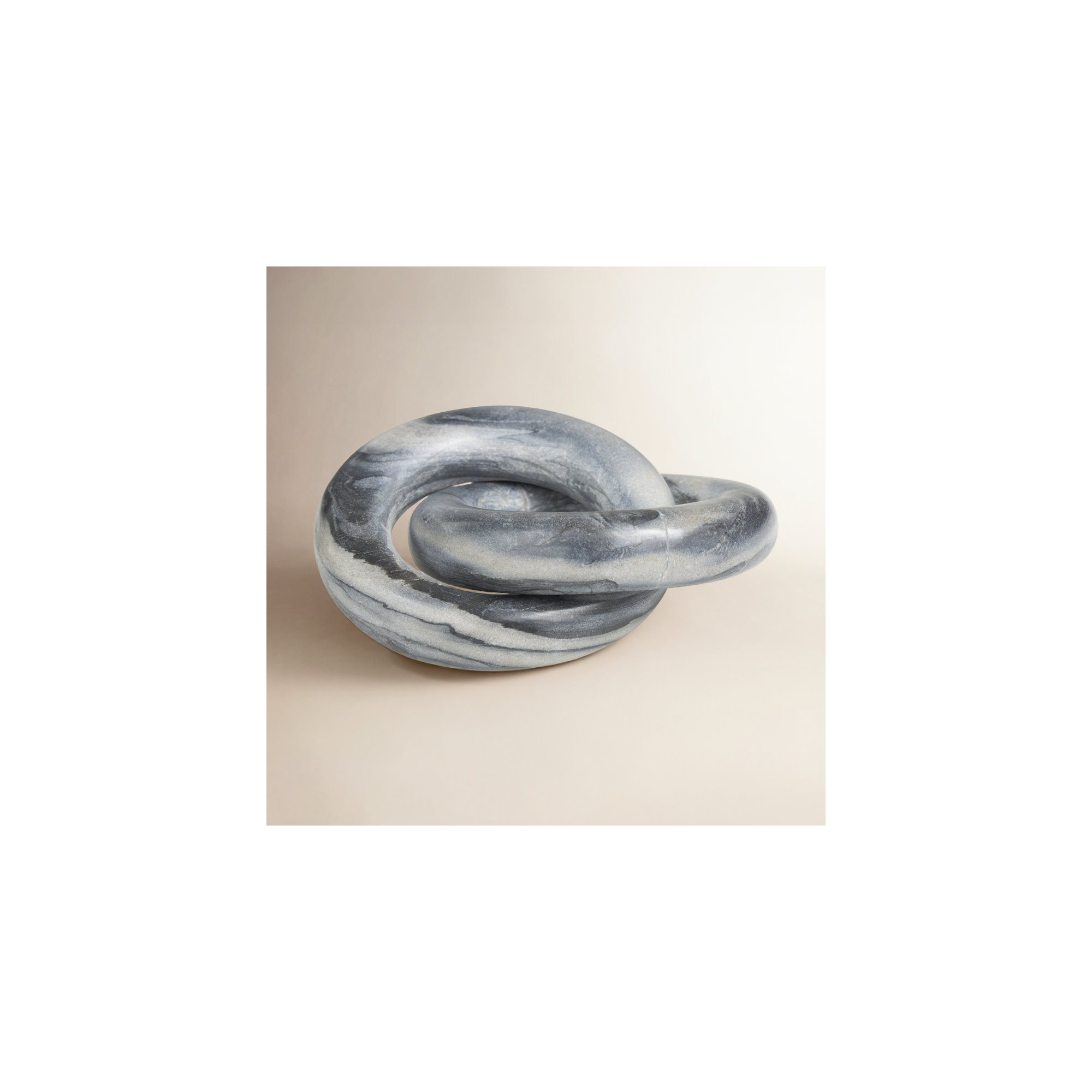Brooksville 2 Link Chain Sculpture, Black, 2.3" H x 6.4" W x 5" D