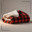 Red And Black Grid Soft Sherpa Fleece Fur Thick Dual Sided Reversible Throw Blanket.-125280251