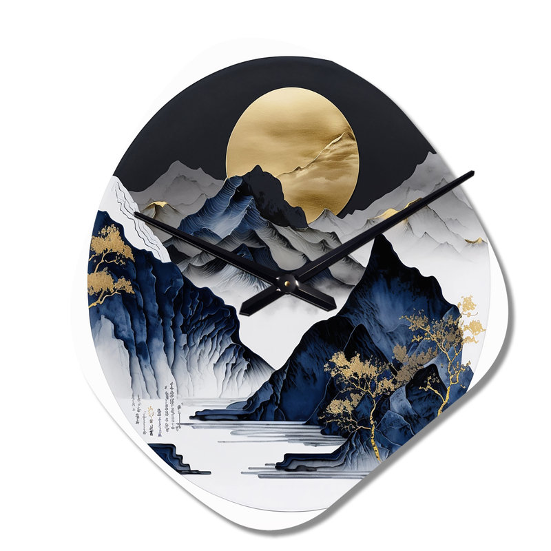 Horloge murale Devens Golden Horizon - paysage, Grand