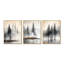 Décoration murale 3 pièces «Misty Summer Pines - Beige Pine»-129075941-129075937