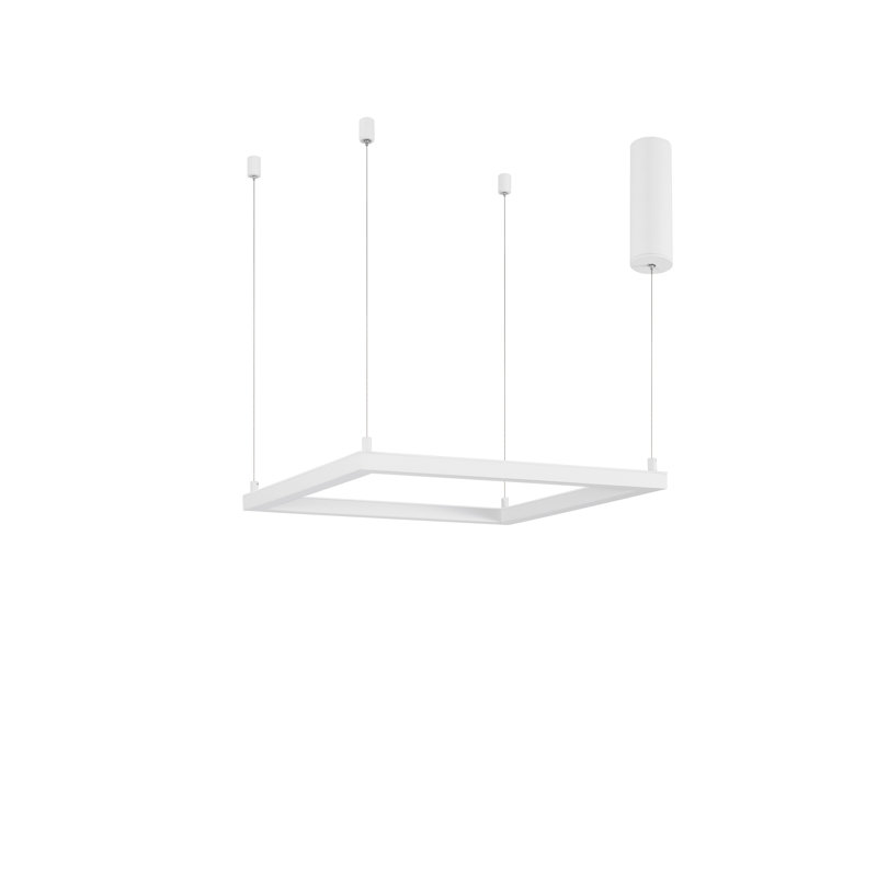 1 - Light LED Geometric Pendant, 120cm H x 50cm W x 50cm D, White