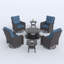 Elyes 4-Person Rocking Swivel Rattan Chair Set With Coffee Table And Outdoor Smokeless Fire Pit-112246783