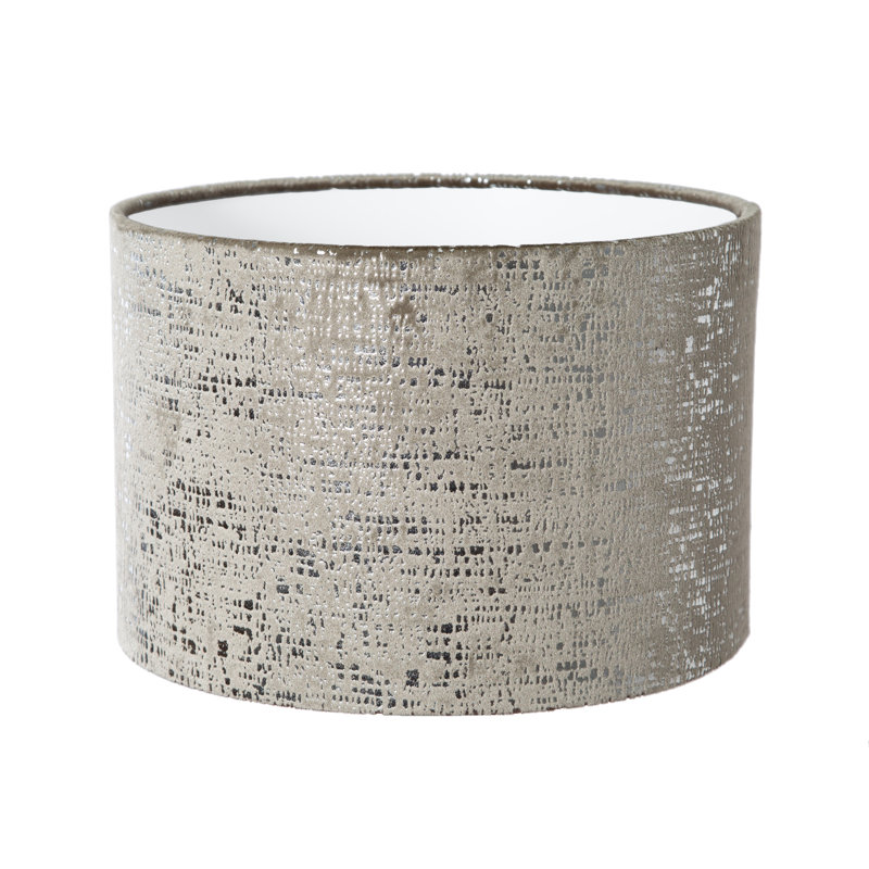 Velvet Drum Lamp Shade ( Screw On ), 23cm H x 35cm W x 35cm D, Natural