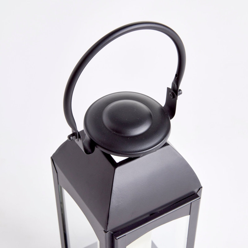 Furlane Lantern, Black,  15.75" H x 6.5" W x 6.5" D