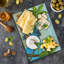 Planche à découper en verre trempé Ambesonne, palmiers et crabes, beige aqua