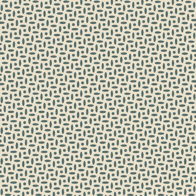 Papier peint Schumacher x Veere Grenney Berrydown, Bleu paon