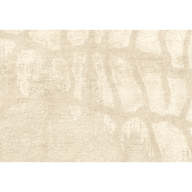 Hand Knotted Abstract Area Rug in Eggshell, Rectangle 8' x 10'