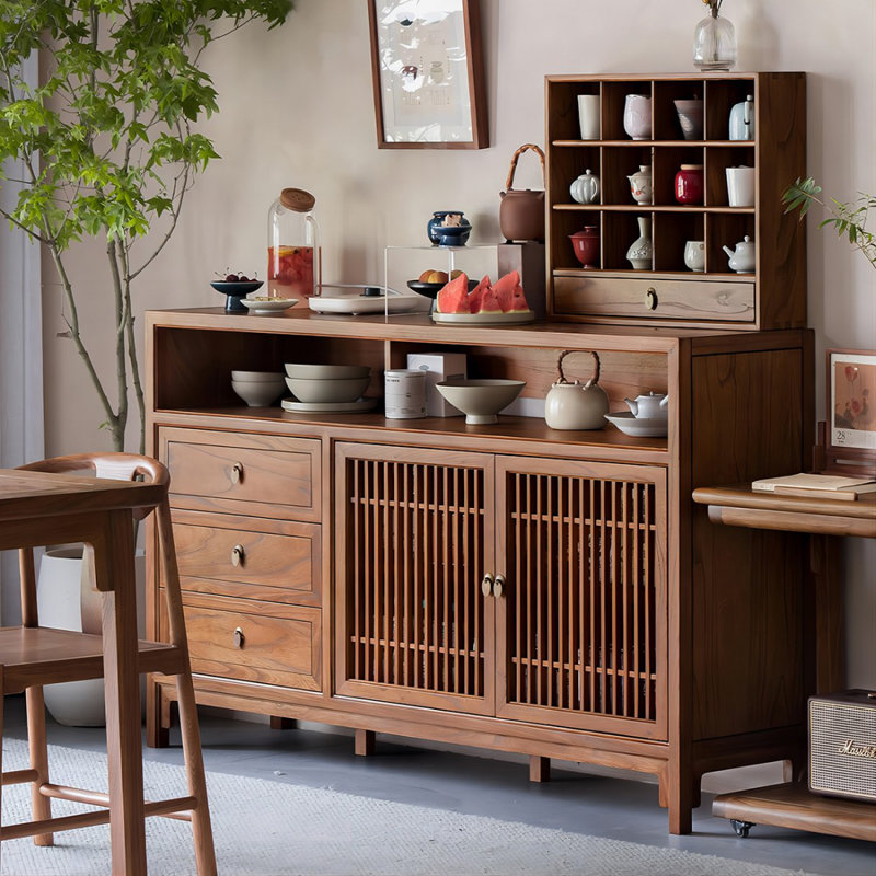 Modern Walnut Solid Wood Sideboard