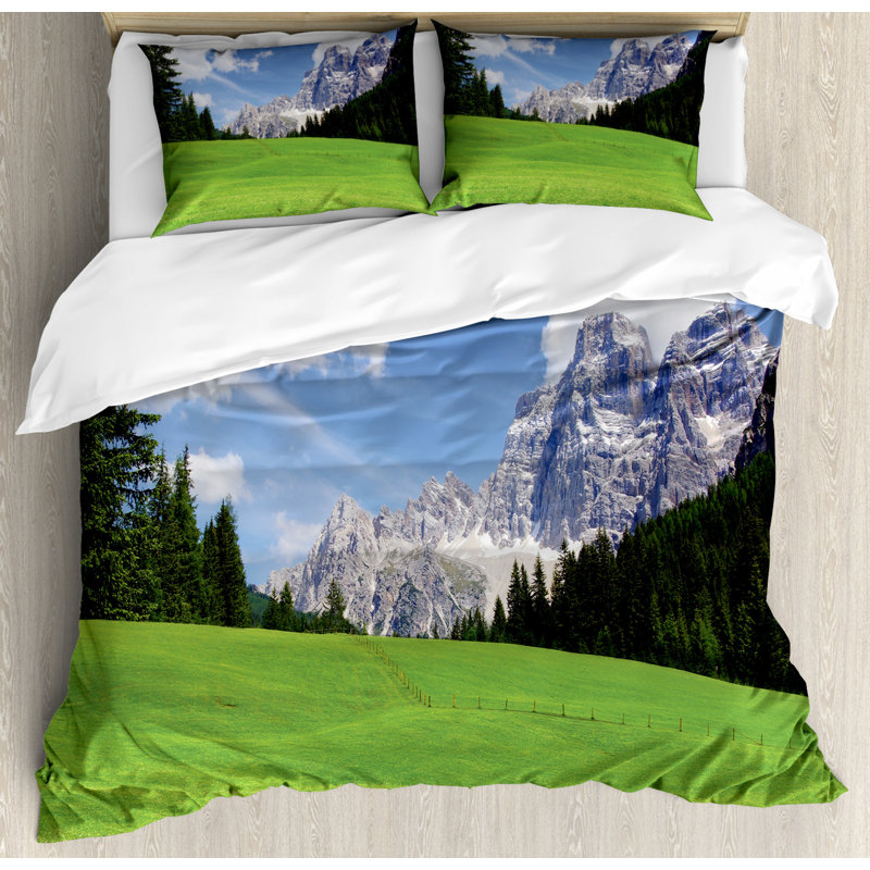 Rustic Polyester Duvet Cover, Queen Duvet Cover + 2 Pillow Shams