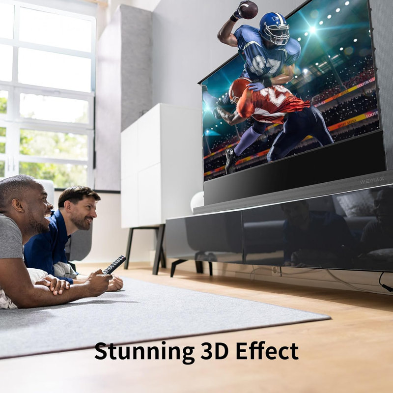 WEMAX 100" Electric Motorized Floor Rising Projection Screen, ALR Screen For UST Projector, 4K 16:9 Active 3D Ready, Compatible with Alexa)