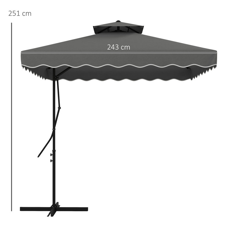 Bricelynn 243cm Cantilever Parasol, Grey