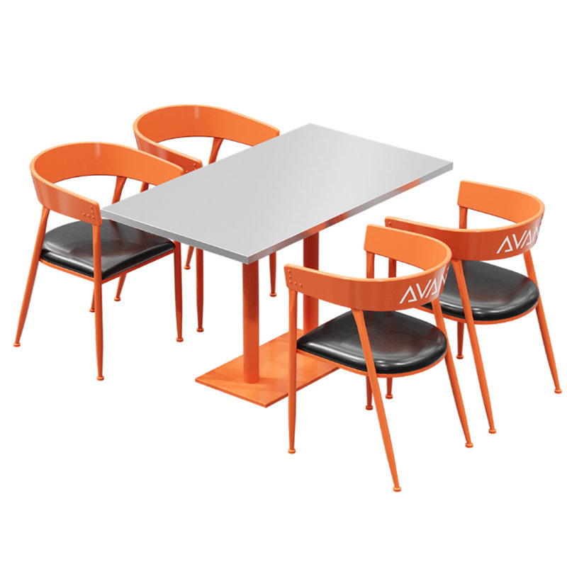 Ensemble de salle à manger 5 pièces, Orange, H 29,6 po x L 47,3 po x l 27,6 po