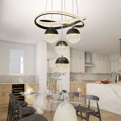 4 Head Fashions Chandelier, Modern Corridor Fixture Lighting With Built-In Led Light Source
