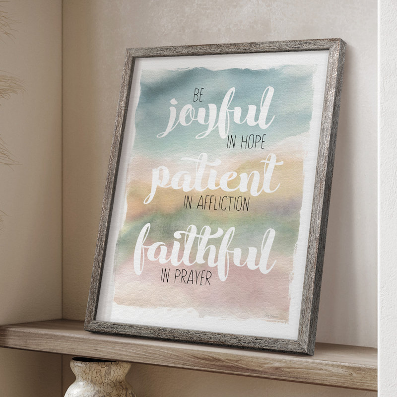 «Be Joyful», reproduction encadrée - bois massif, H 11 po x l 9 po