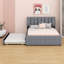 Lit plateforme tapissier Teddy - Lit gigogne simple inclus-900521936-900521938