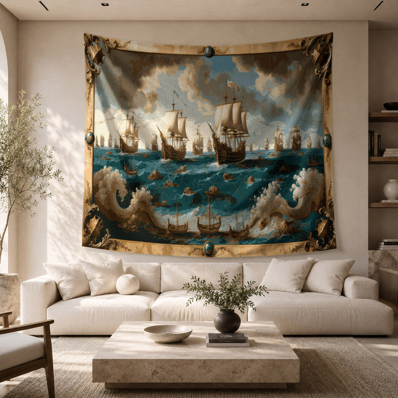 Tapisserie murale «Nautical Trading routes», 26 po x 36 po