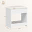 Dressing Table Stool with Hidden Storage, Soft Padded Vanity Stool, Makeup Chair with Non-Slip Foot Pads for Dressing Room, Bottom Storage, Bedroom, Entryway, White 