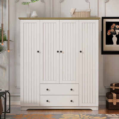 4 Door Wardrobe Armoire Closet With 2 Drawers by Ophelia & Co.