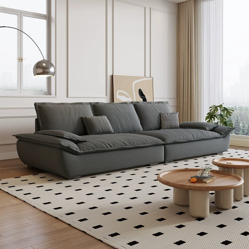 Canapé simple en tissu décontracté, 2, Gris foncé, H 35,83 po x l 110,24 po x P 37,4 po