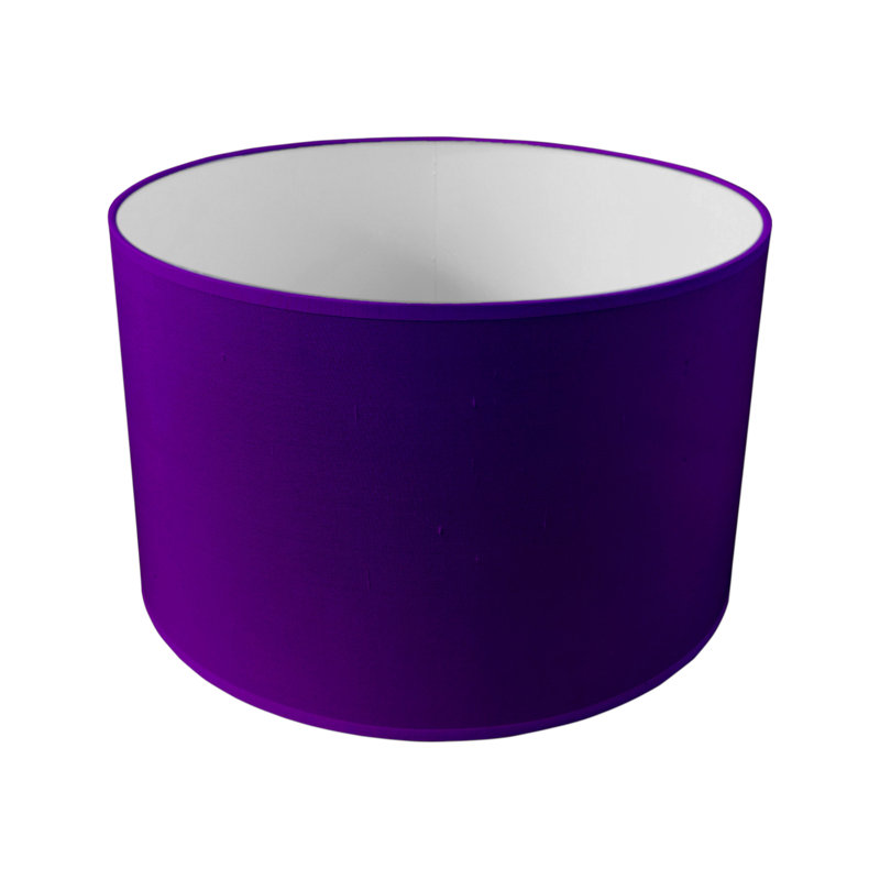 Silk Drum Lamp Shade ( Uno ), Violet, 27cm H x  45cm W x 45cm D