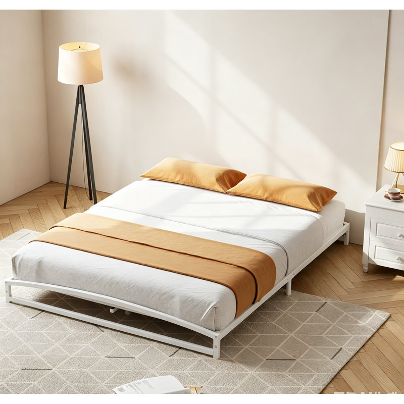 Base de lit basse pleine grandeur - sommier plateforme en métal robuste de 6/10 pouces sans sommier tapissier sans bruit