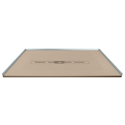 Trimslate  Elite 60-in x 36-in Zero Threshold Shower Base with Center Drain, Caramel, SMFZSE6036C-33