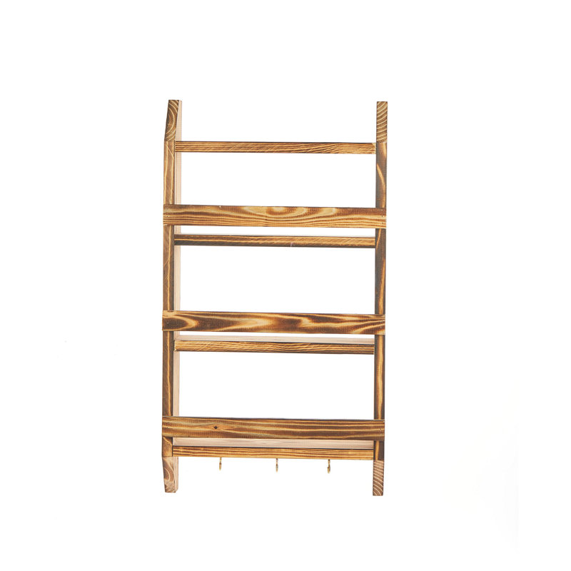Élégante tablette en bois avec crochet de suspension, finition naturelle, 22,8 po x 11,4 po x 3,9 po | Corps en bois durable, parfait pour la décoration et l'organisation de la maison | Solution de rangement élégante pour n'importe quelle pièce
