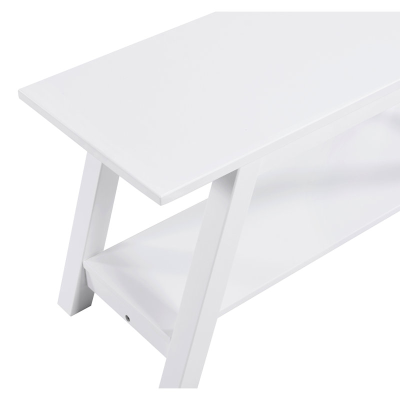 Elyz Solid Wood Bench With Shelf, 36.10-Inch Long
