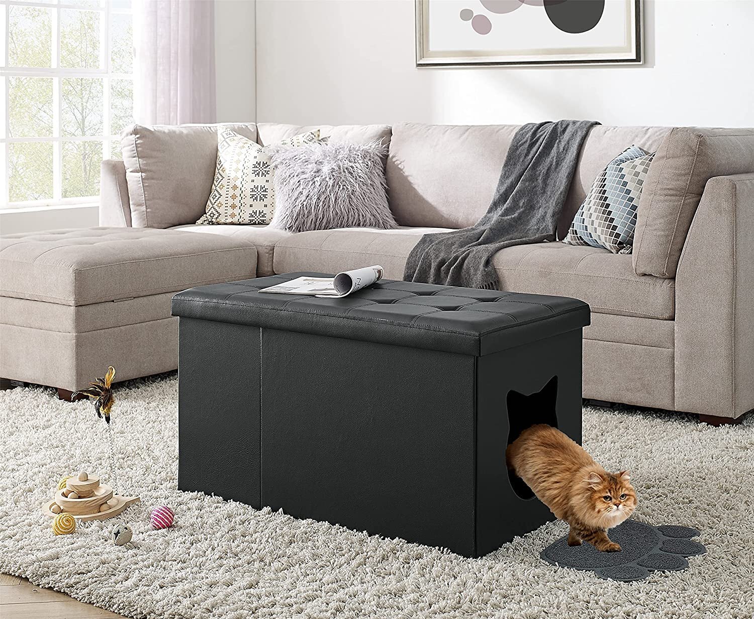 Ottoman cat hotsell litter box