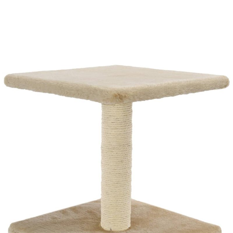 vidaXL Cat Tree Particle board frame, soft plush, sisal rope, Beige