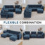 Canapé modulaire surdimensionné de 137,7 po à 3 places avec 2 repose-pieds mobiles et 2 tables d'appoint avec rangement-44833732-44833753