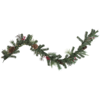 6' x 9"" Pre-Lit Decorated Pine Cone and Berries Artificial Christmas Garland -  Northlight Seasonal, NORTHLIGHT SM93374