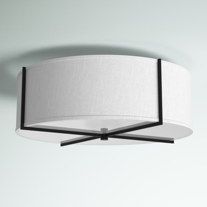 Plafonnier semi-encastré 25,5 po Axis, Blanc cassé, Noir