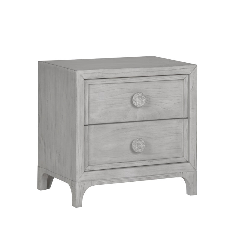 Tovoris 28'' W Solid Wood Nightstand, Washed White