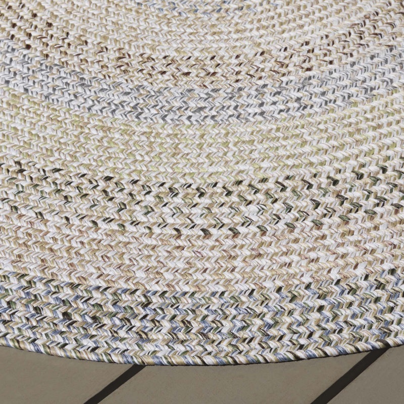 Chirico Woven Performance Machine Washable Performance Geometric Indoor/Outdoor Area Rug, Round 5'