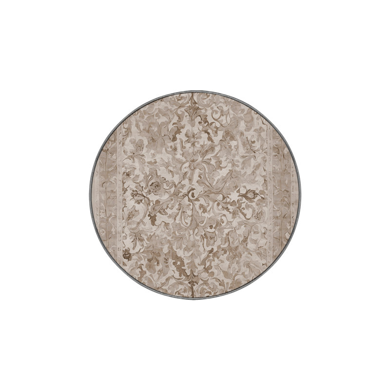 Machine Washable Gray Area Rug, Round 7'