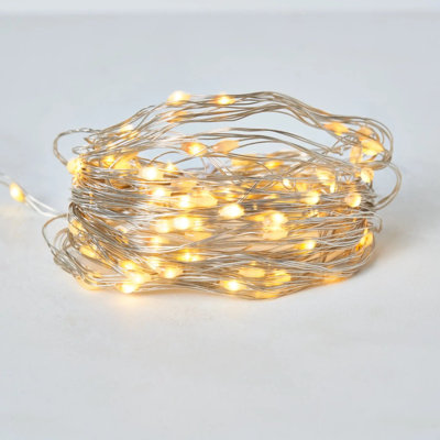 Guirlande de lumières à DEL bicolore blanc chaud et multicolore - fil d'argent