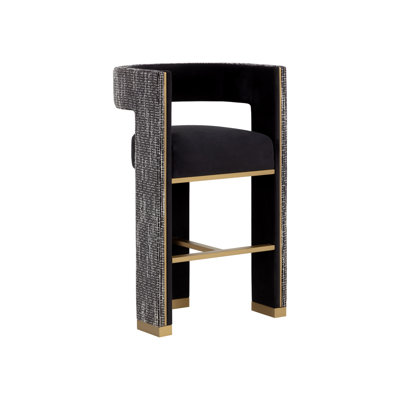 Upholstered Bar Stool with Metal Frame