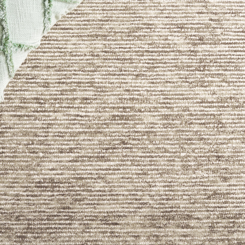 Kedwin Ebony Hand Tufted Wool Cotton Rug in Beige, Rectangle 8' x 10'