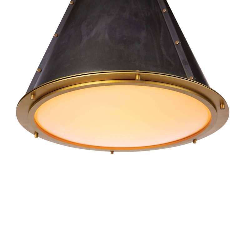 1 - Light Chandelier, Blackened Brass