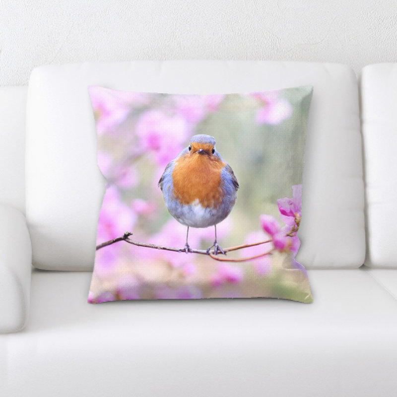 Coussin décoratif oiseau spring